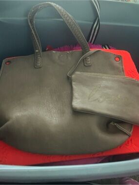 Everyday Taupe Shoulder Tote with Matching Wristlet